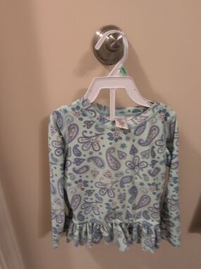Ruffle Butts 3t Mint & Paisley Ruffle Rashguard/Blue&White Striped Bottom Set